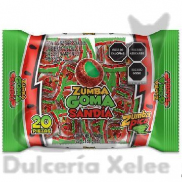 Zumba Goma Sandia 20 Pz $7.00