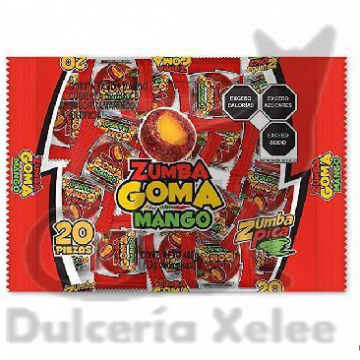 Zumba Goma Mango 20 Pz $7.00