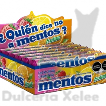 Mentos Tubo Frutas 12 Pz $13.00