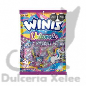 Winis Paleta Unicornio 40 Pz $2.00