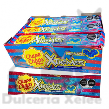 Chupa Chups Air Heads Xtremes Mora Azul 18 Pz $20.00