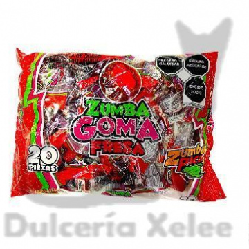 Zumba Goma Fresa 20 Pz $7.00